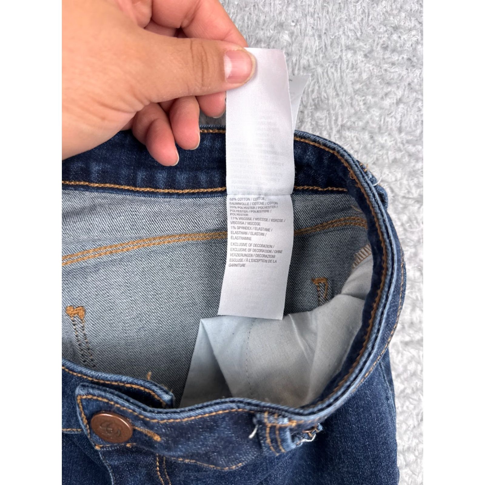 Almost Famous Almost Famous Jeans Womens 6 Blue Denim Bootcut Mid Rise 30x30 Studded Embroidered Size 28" / US 6 / IT 42 - 3 Thumbnail
