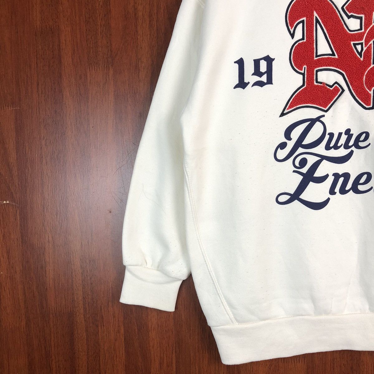 Japanese Brand Pure Energy Bershka White vintage Sweatshirt #7528 Size M / US 6-8 / IT 42-44 - 4 Thumbnail