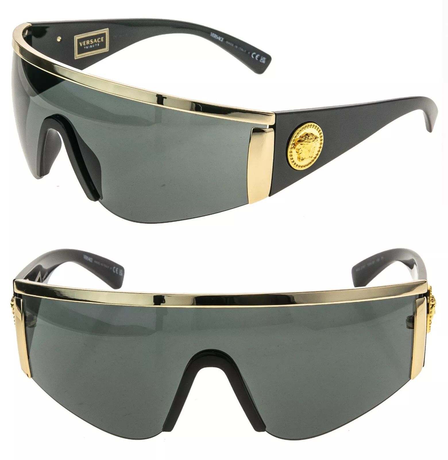 Versace VERSACE TRIBUTE SHIELD Black 2197 VE2197 Unisex Sunglasses Size ONE SIZE - 1 Thumbnail