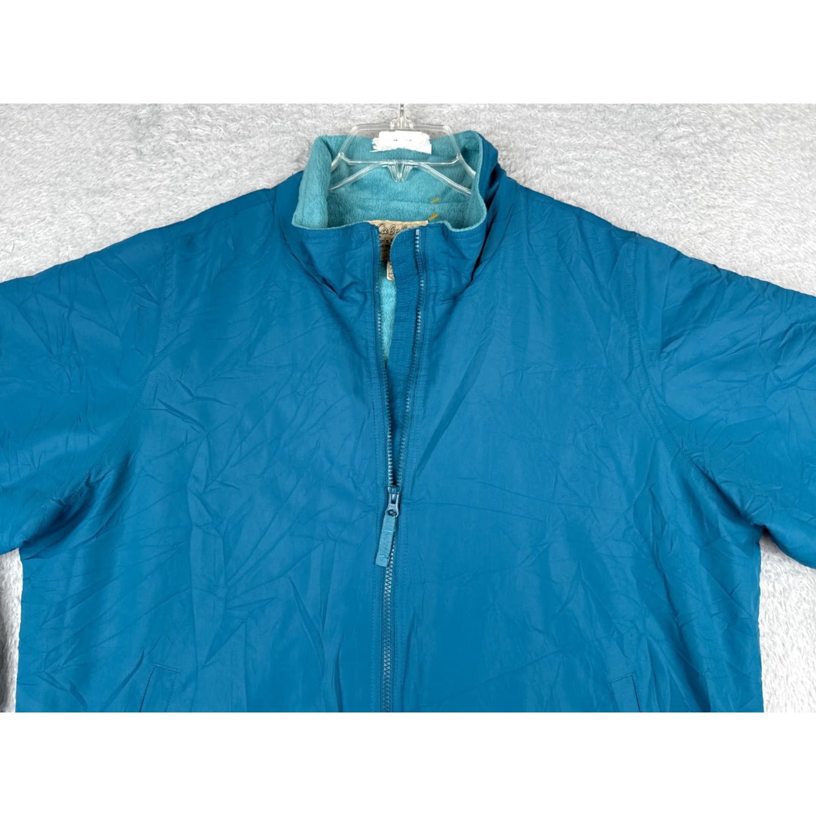 Vintage Cabelas Windbreaker Jacket Womens 2XL Blue Full Zip Fleece Lined Mock Neck Size 2XL Regular Fit Size XXL / US 16-18 / IT 52-54 - 4 Thumbnail