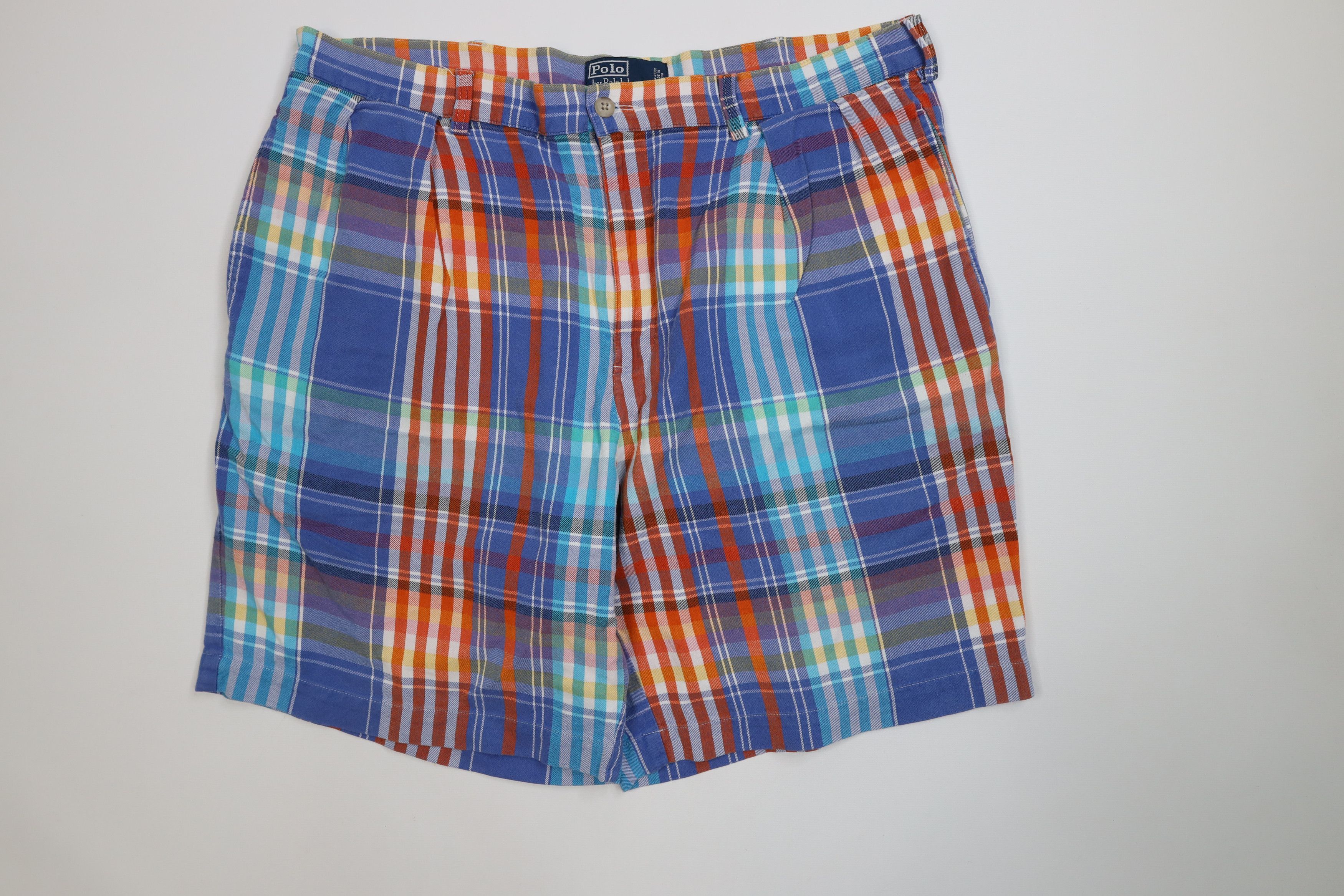 Ralph Lauren Vintage 90s Ralph Lauren Madras Plaid Flannel Chino Shorts Size US 38 / EU 54 - 1 Thumbnail