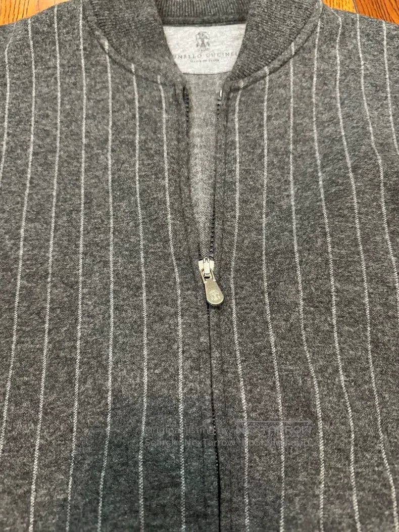 Brunello Cucinelli Brunello Cucinelli Men's cashmere gray striped jacket, cas Size US S / EU 44-46 / 1 - 3 Thumbnail