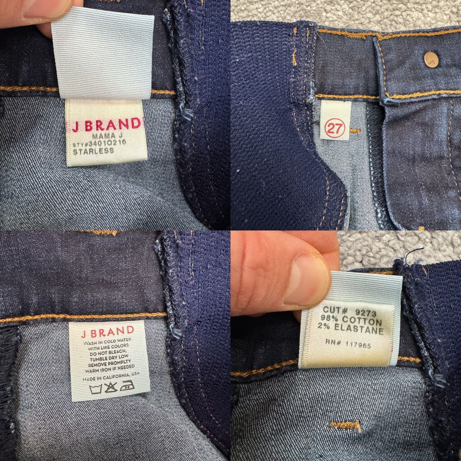 J Brand J Brand Mama J Maternity Skinny Denim Jeans - Starless - Dark Wash - 27 - Blue - Stretch - Jeans - Women Size 27" / US 4 / IT 40 - 8 Thumbnail