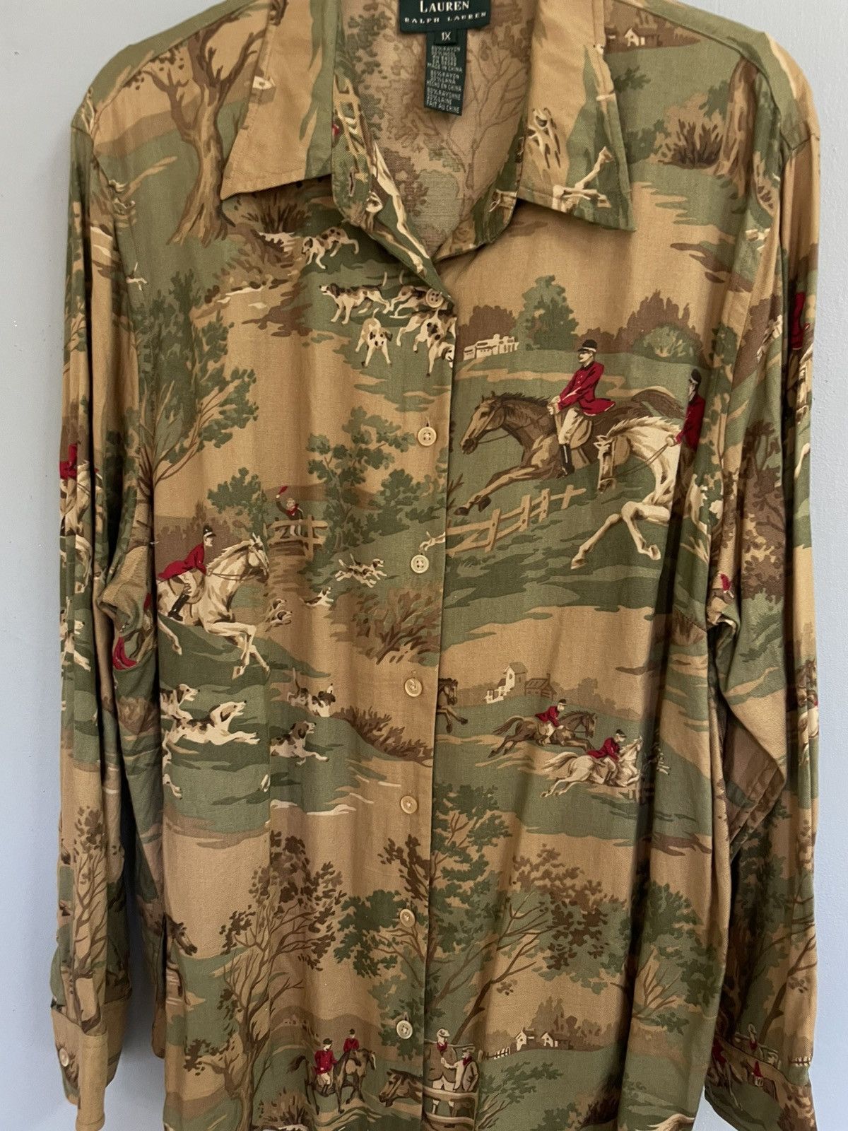 Lauren Ralph Lauren Vintage Lauren Ralph Lauren AOP button up Oxford shirt Size XL / US 12-14 / IT 48-50 - 3 Thumbnail