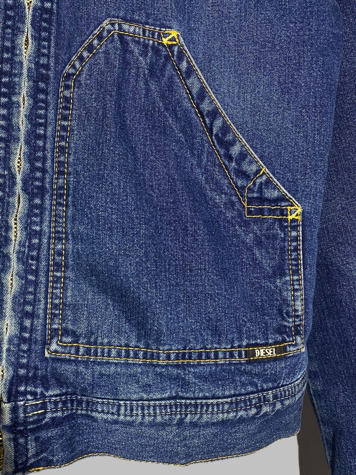 Diesel Vintage 00s Diesel Sherpa Washed Denim Jacket Y2k Style Size M / US 6-8 / IT 42-44 - 6 Thumbnail