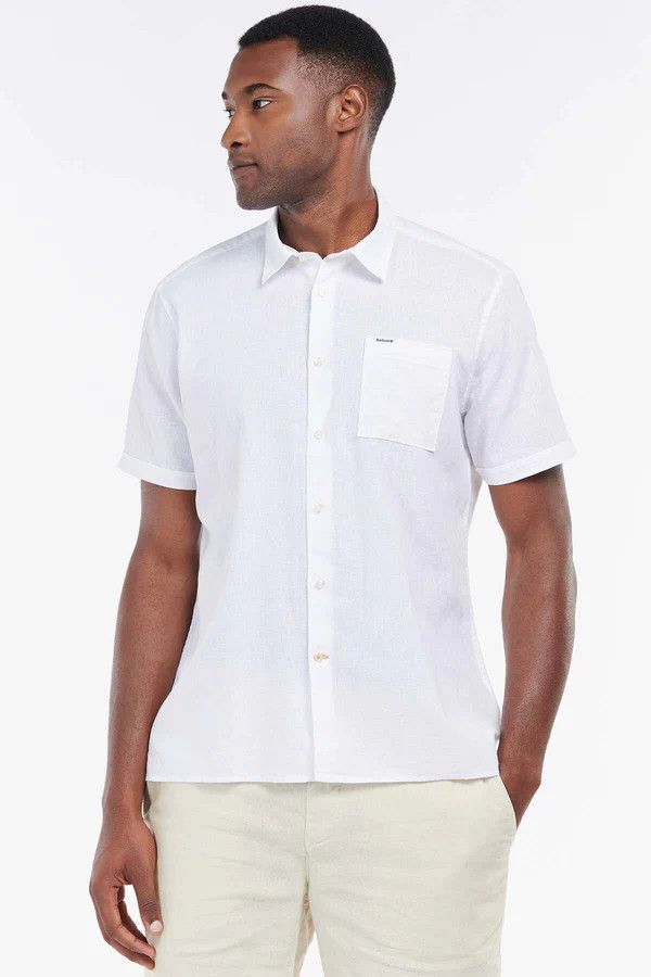 Barbour o1y1224 Logo Single Pocket Shirt in White Size US XS / EU 42 / 0 - 2 Thumbnail