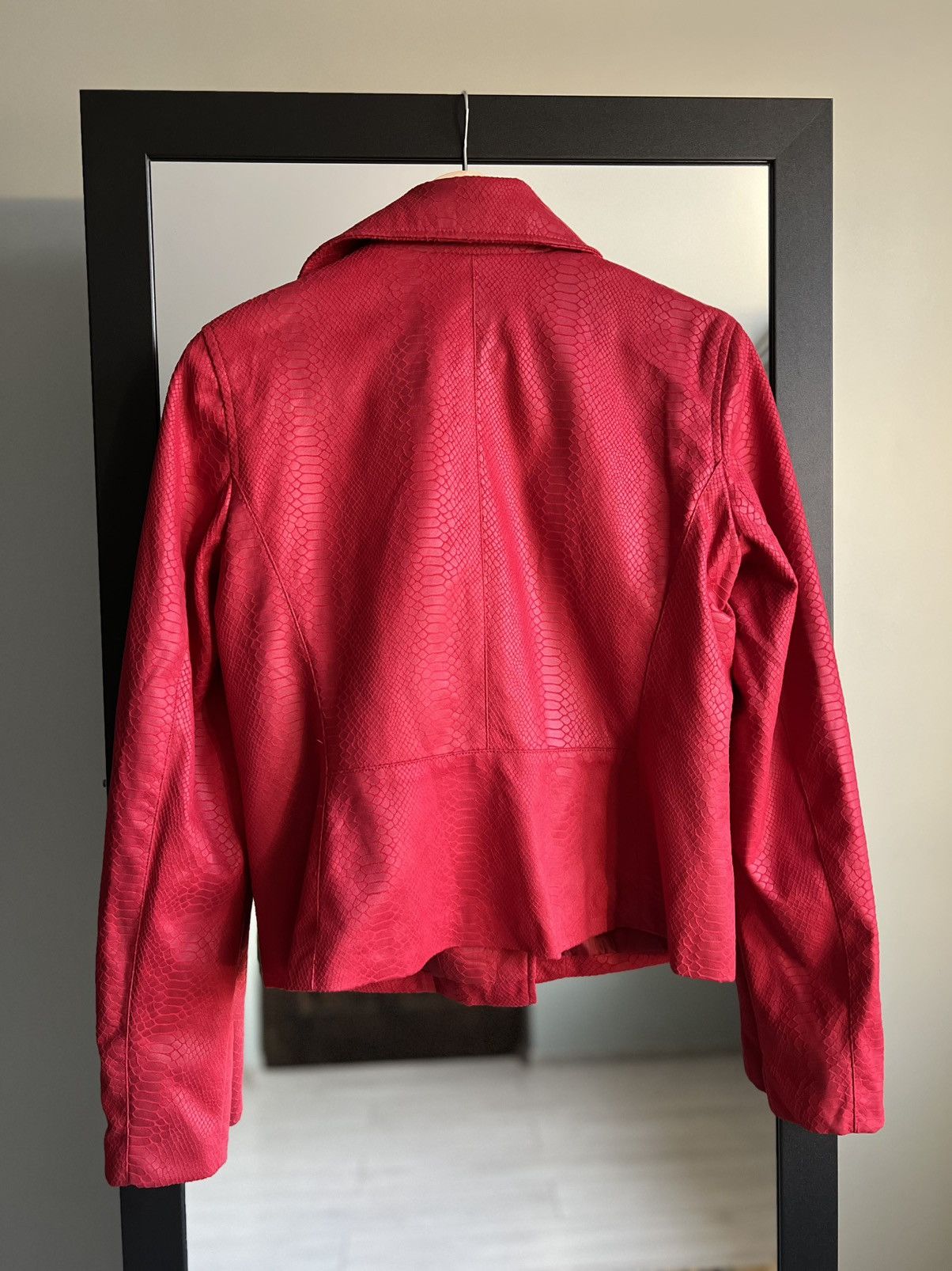 Armani Exchange Armani Exchange Faux Leather Avant Garde Red Jacket Size L / US 10 / IT 46 - 9 Thumbnail