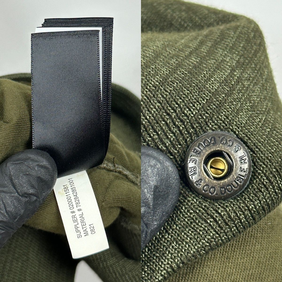 RRL Ralph Lauren RRL Ralph Lauren Khaki Quilted Shawl Collar Sweatshirt Size US XL / EU 56 / 4 - 24 Thumbnail