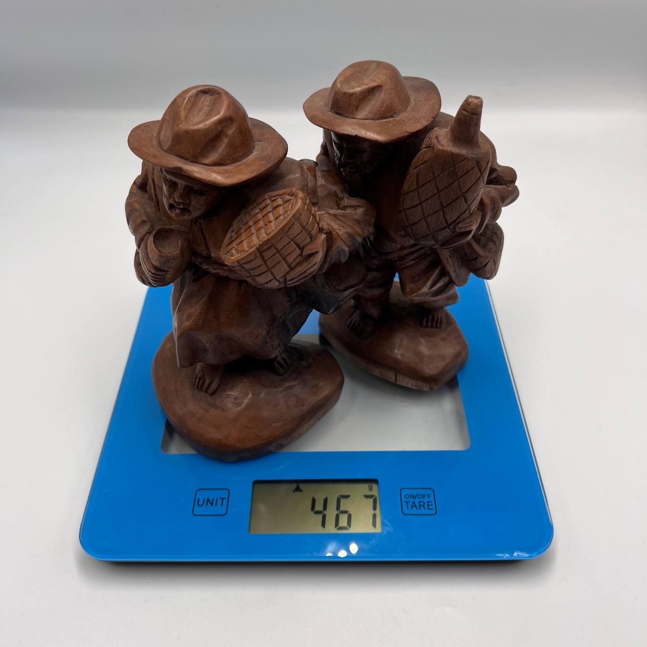 Handmade Two Vintage Wooden Figure Travelers Men Hand Carved Folk Art Size ONE SIZE - 6 Thumbnail