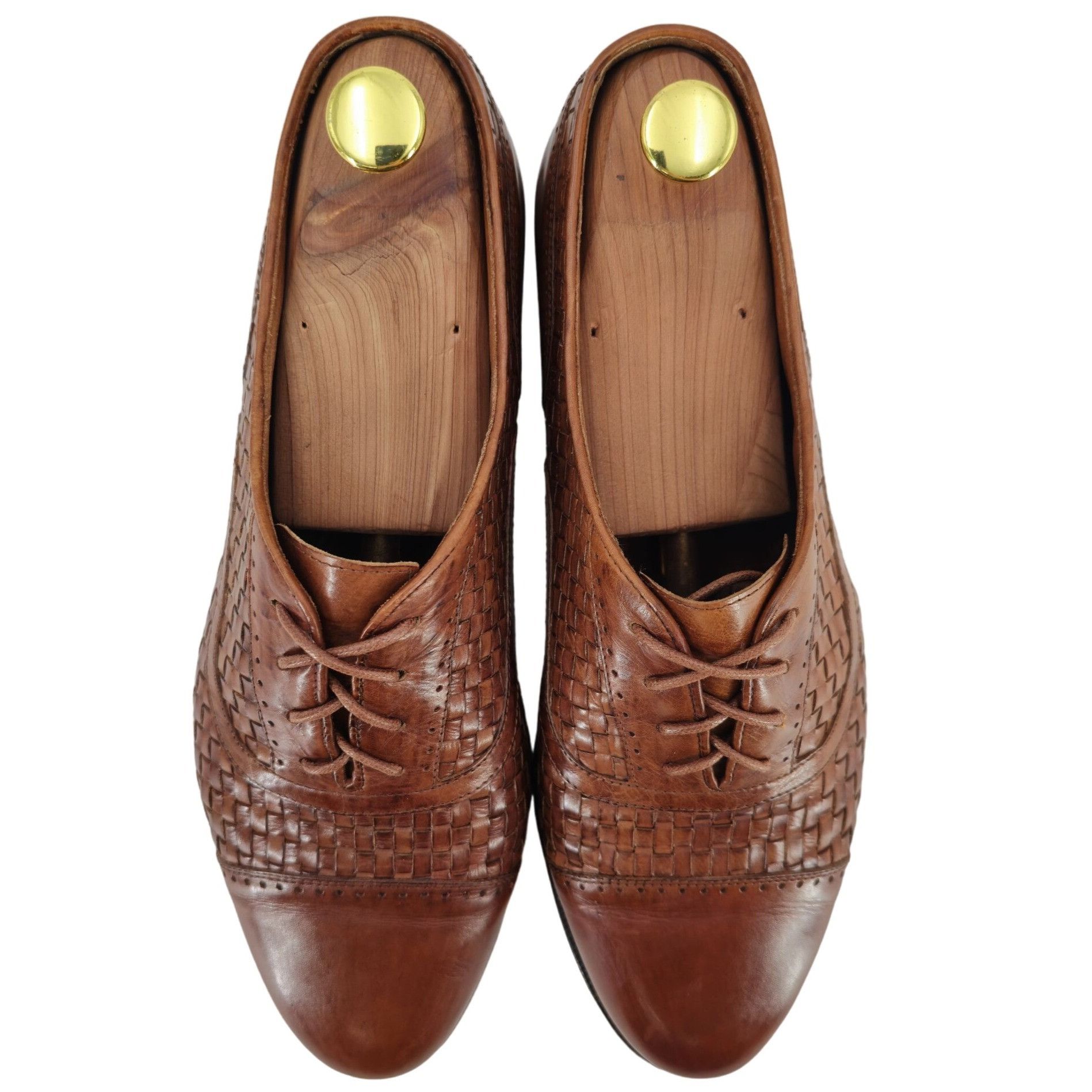 Bragano × Cole Haan Vintage Bragano Cole Haan Italy Mens 9.5 Brown Woven Leather Size US 9.5 / EU 42-43 - 10 Thumbnail