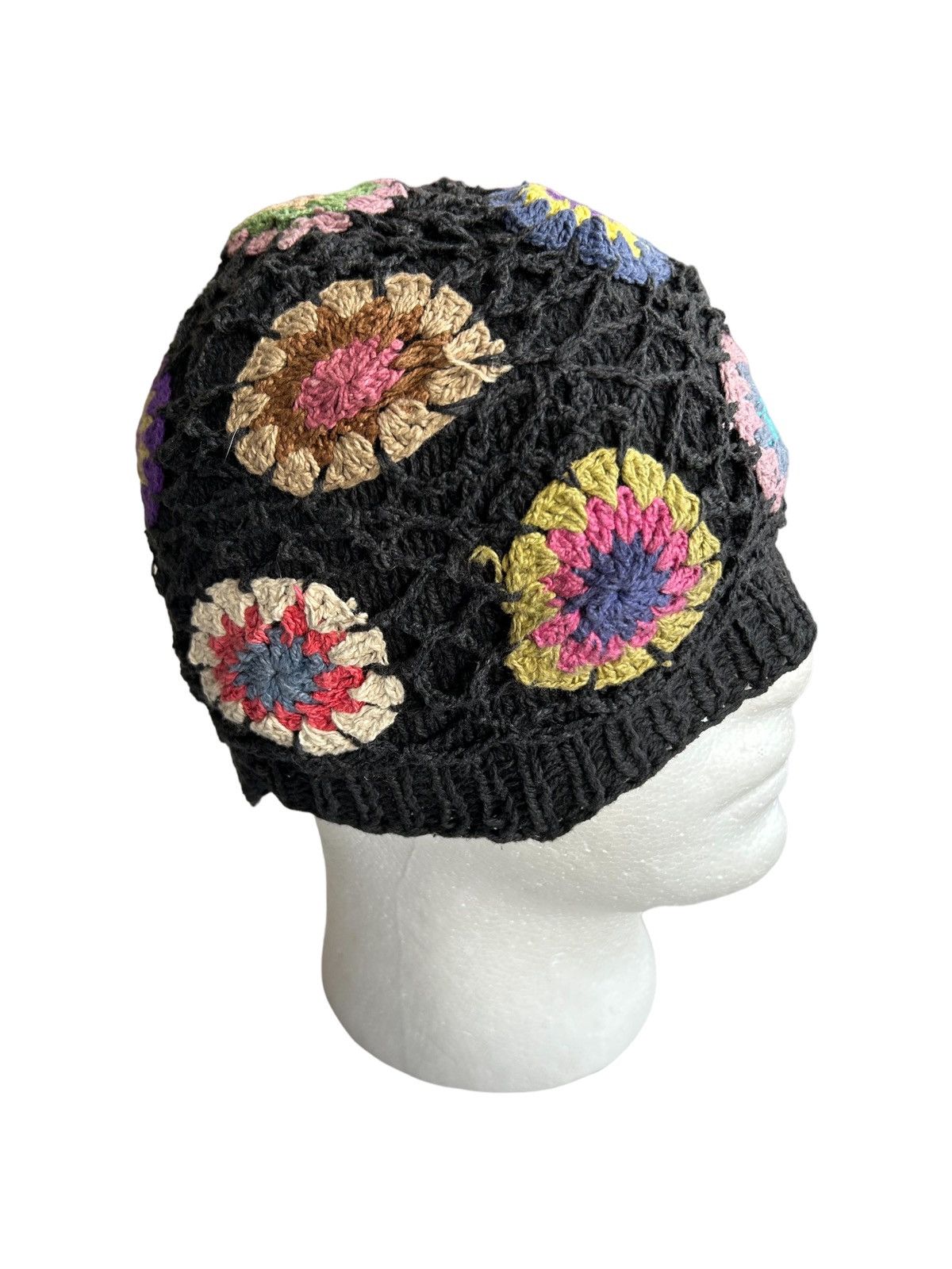 Japanese Brand × Kapital 🌈Hippies Style Crochet Knitted Handmade Beanie Hats ☠️🌈 Size ONE SIZE - 3 Thumbnail