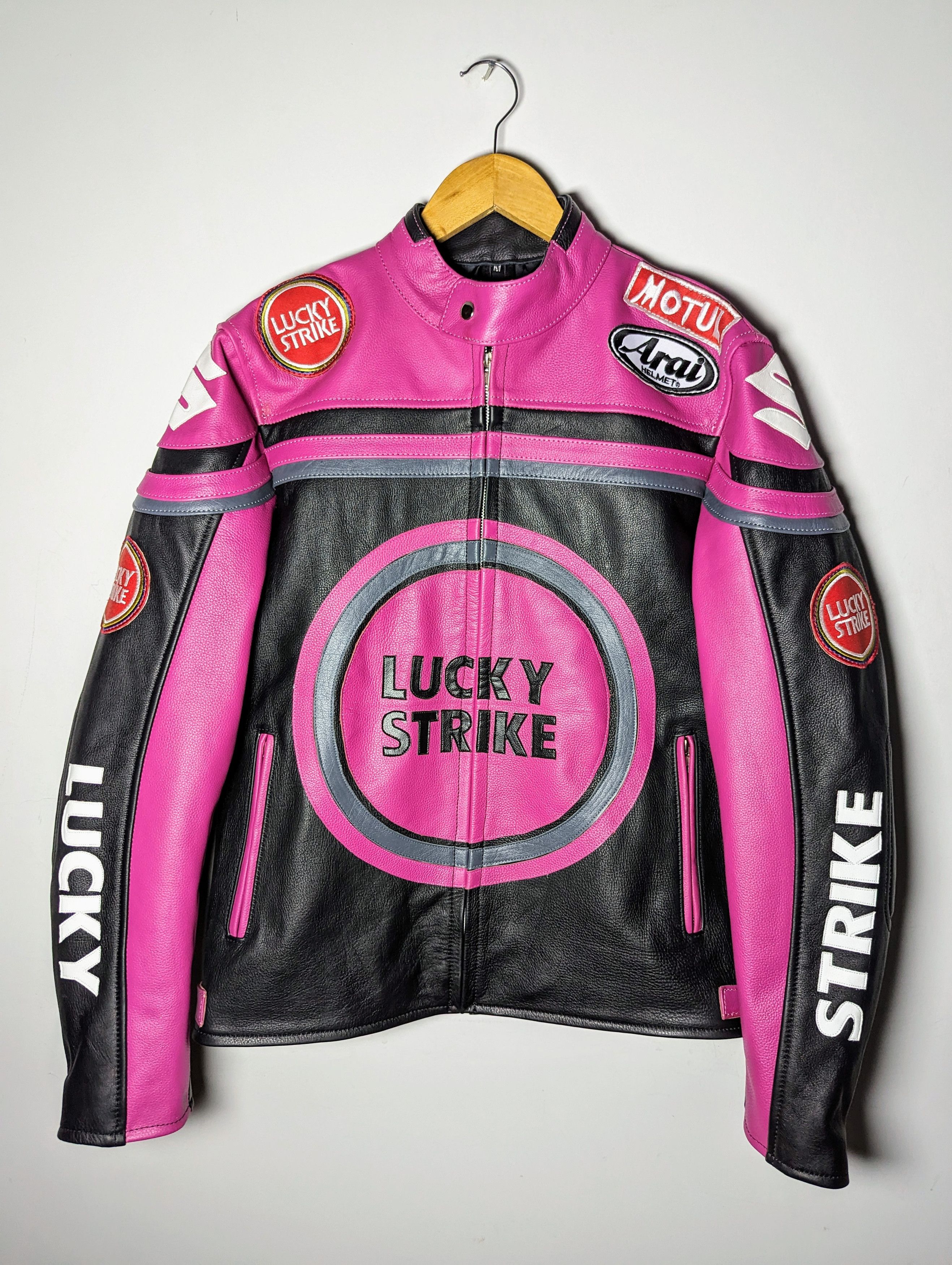 Vintage 🔥 LUCKY STRIKE 💸 VINTAGE 90s LEATHER JACKET STREETWEAR Size S / US 4 / IT 40 - 1 Thumbnail