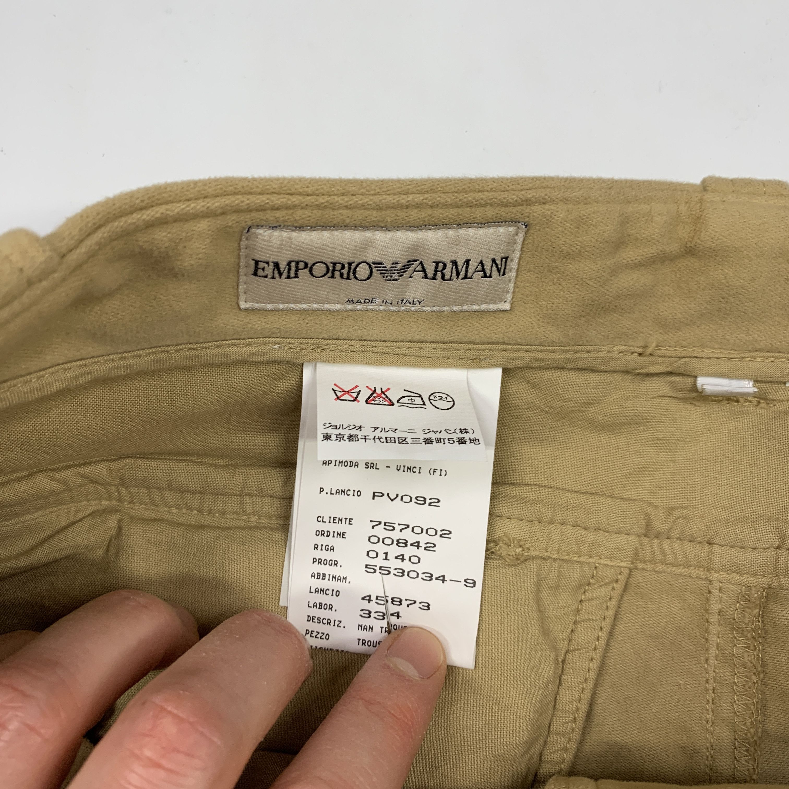 Armani × Emporio Armani × Giorgio Armani 00s Moleskin Cotton Cargo Pants Size US 35 - 8 Thumbnail