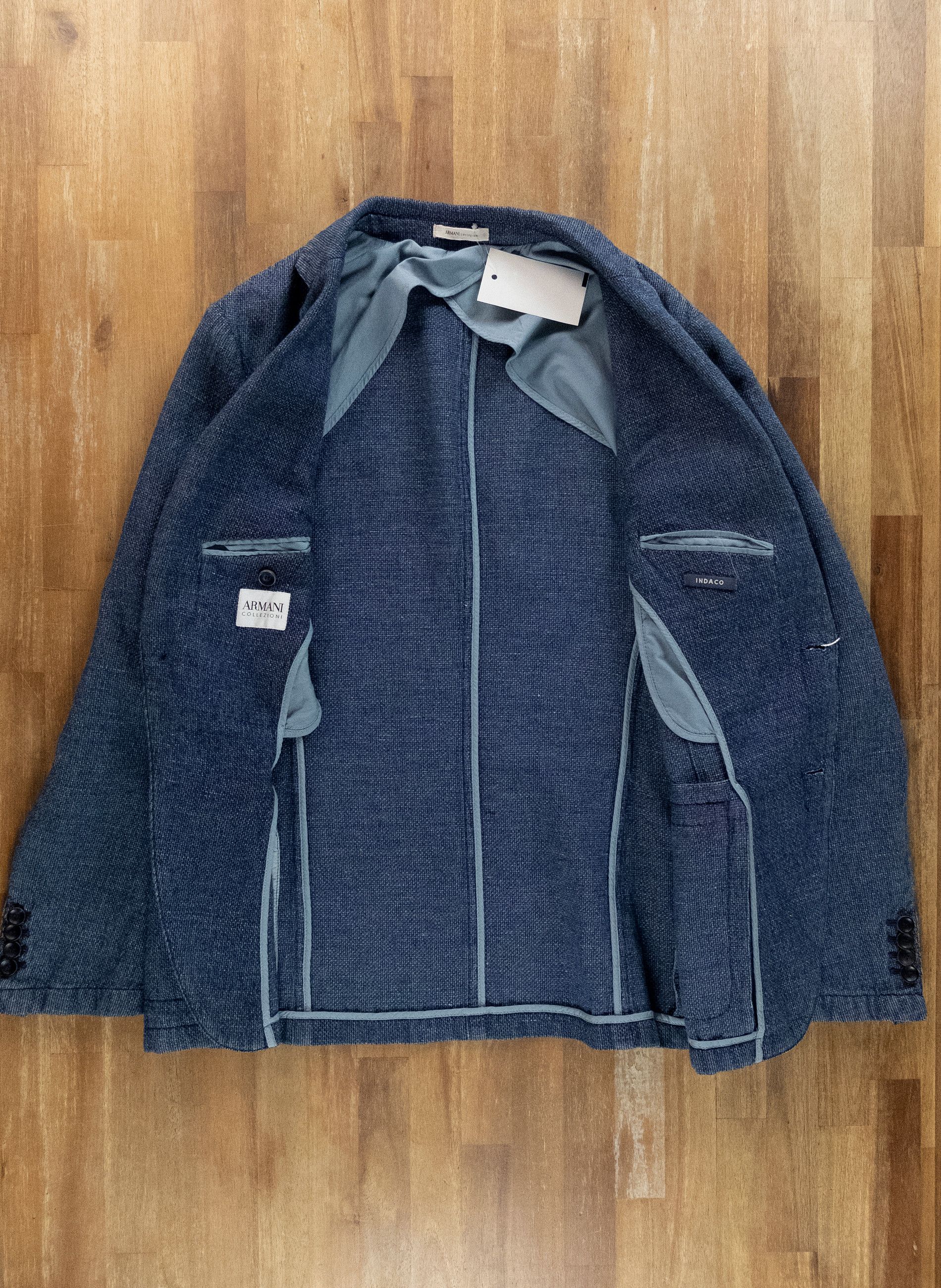 Armani Collezioni ARMANI COLLEZIONE blue cotton linen sportcoat 38 48 Size 38R - 8 Thumbnail