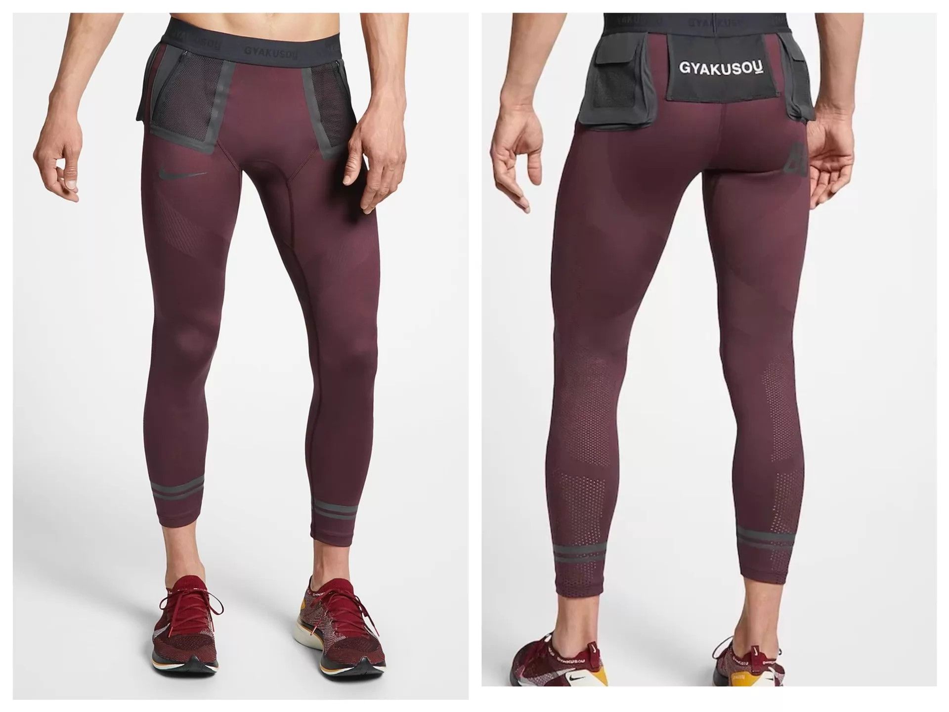 Nike Nike Lab Gyakusou TechKnit Tight S burgundy gray Size US 29 - 7 Thumbnail