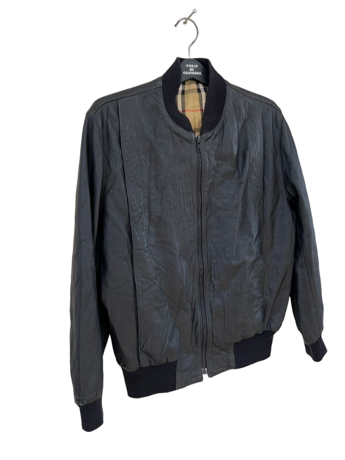Burberry Vintage Burberrys’ England Black Leather Bomber Jacket Size US L / EU 52-54 / 3 - 10 Thumbnail