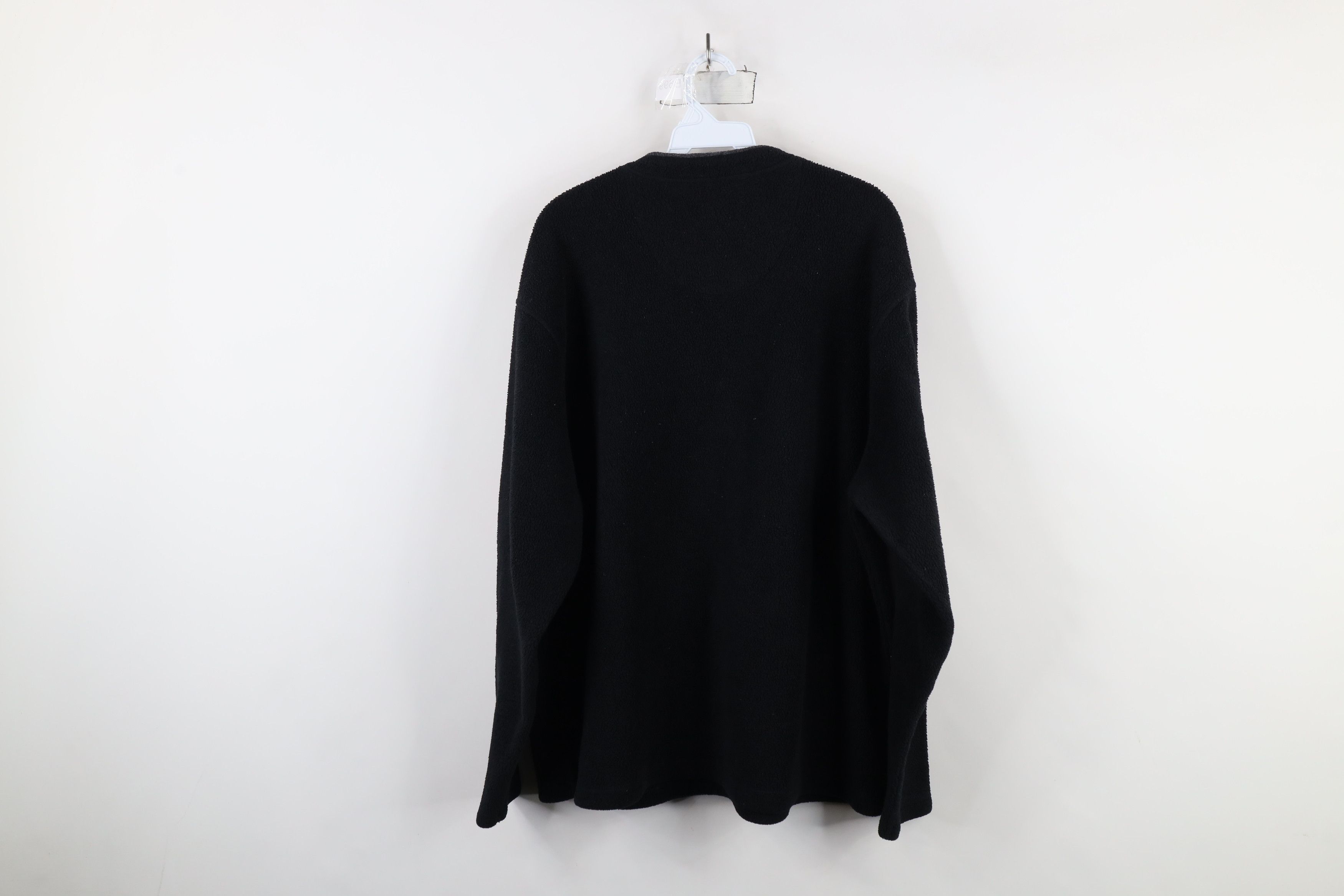 Vintage Vintage 90s Streetwear Blank Fleece V-Neck Sweater Black Size US XL / EU 56 / 4 - 8 Thumbnail