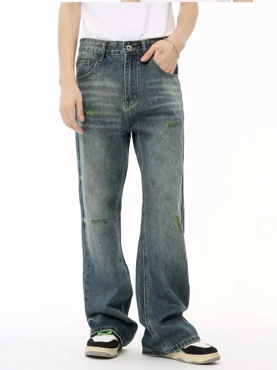 Japanese Brand Retro loose washed micro flared jeans Size US 32 / EU 48 - 6 Thumbnail