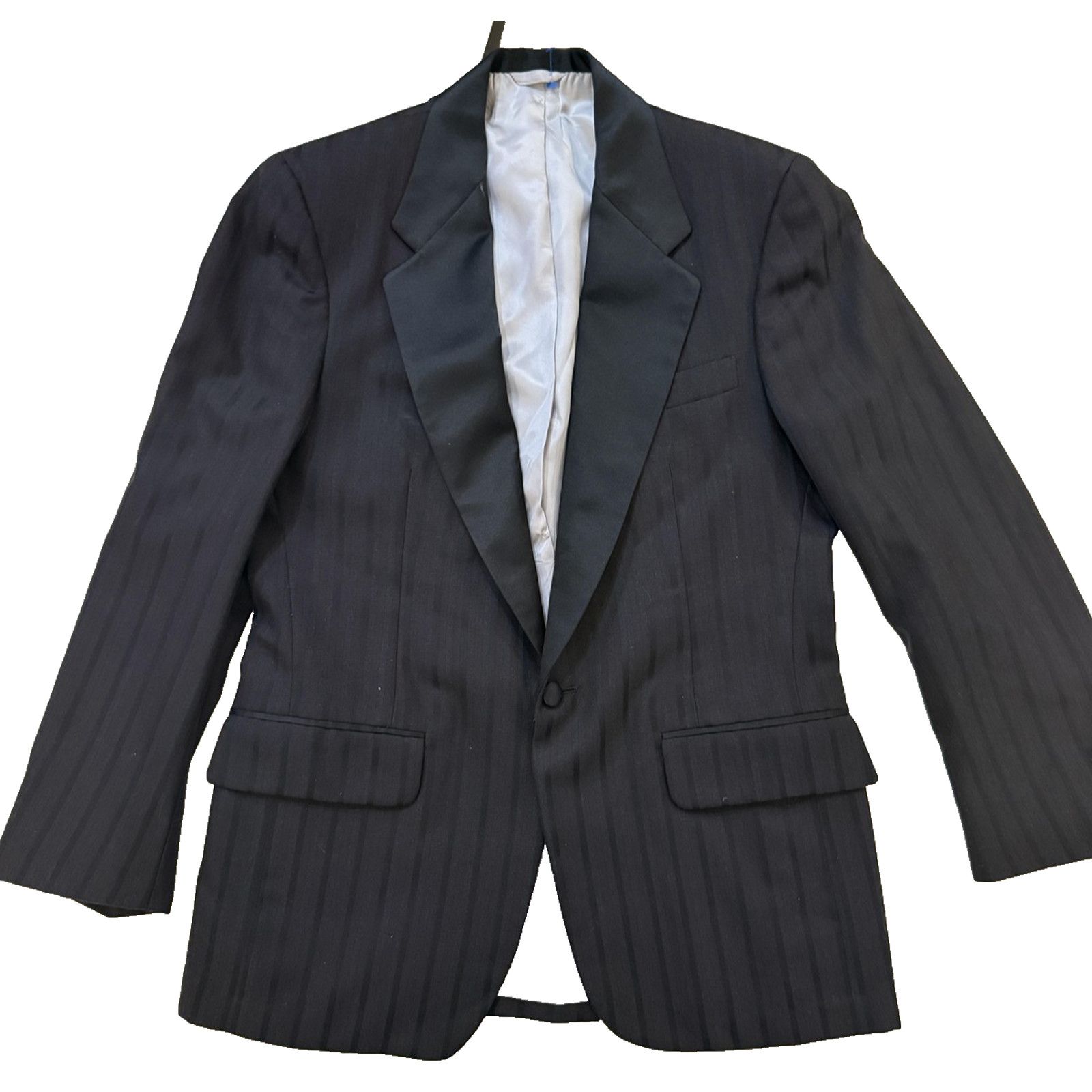 Neiman Marcus Marcus Neiman Marcus Blazer Mens 40 Pinstripe Satin Lapel Size 40R - 1 Thumbnail