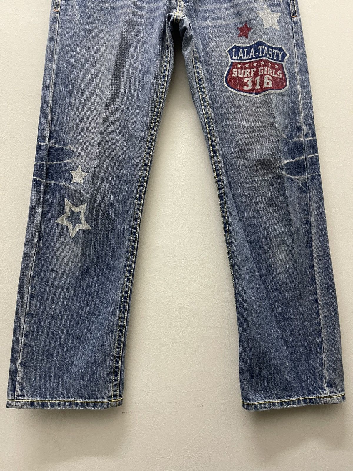 Japanese Brand Rare Vintage LTY Lala Tasty Surf Hickory Stripe Denim Size US 29 - 11 Thumbnail