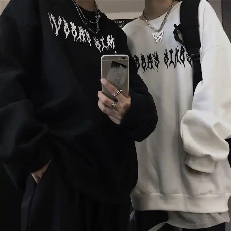 Japanese Brand × Vintage Punk Black Sweatshirts Tops Gothic Grunge Oversized Hoodie Size US L / EU 52-54 / 3 - 5 Thumbnail