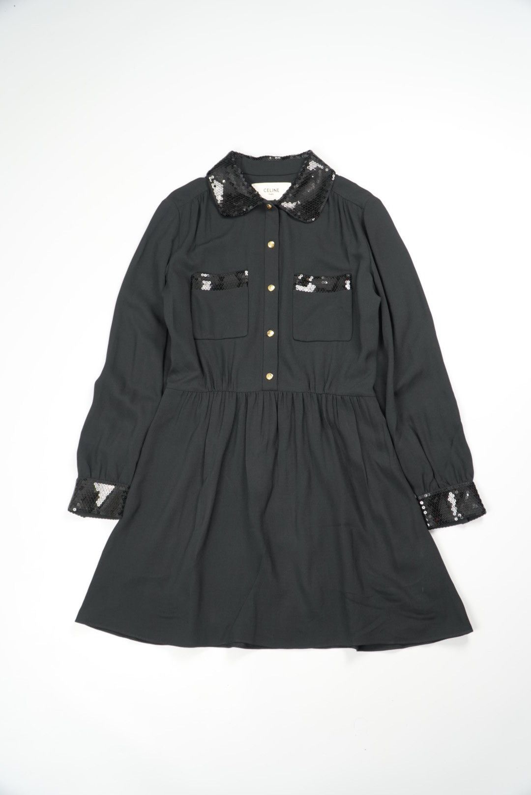 Celine Celine Mini Workwear Dress in Viscose Sablé Size S / US 4 / IT 40 - 1 Thumbnail
