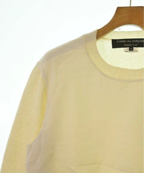 Comme des Garcons Homme Plus Sweater knitted wool pullover crewneck plain Ivory Size US M / EU 48-50 / 2 - 3 Thumbnail
