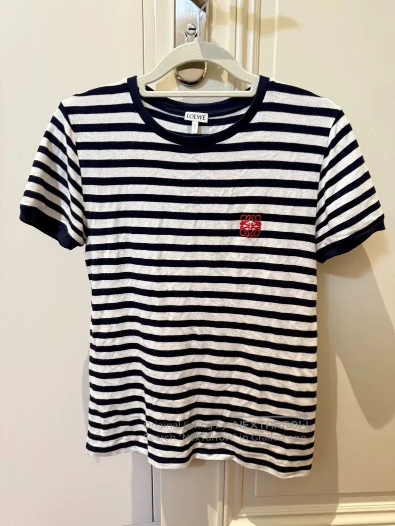 Loewe Loewe Striped Short Sleeve T-Shirt, Dark Blue and White St Size S / US 4 / IT 40 - 1 Thumbnail