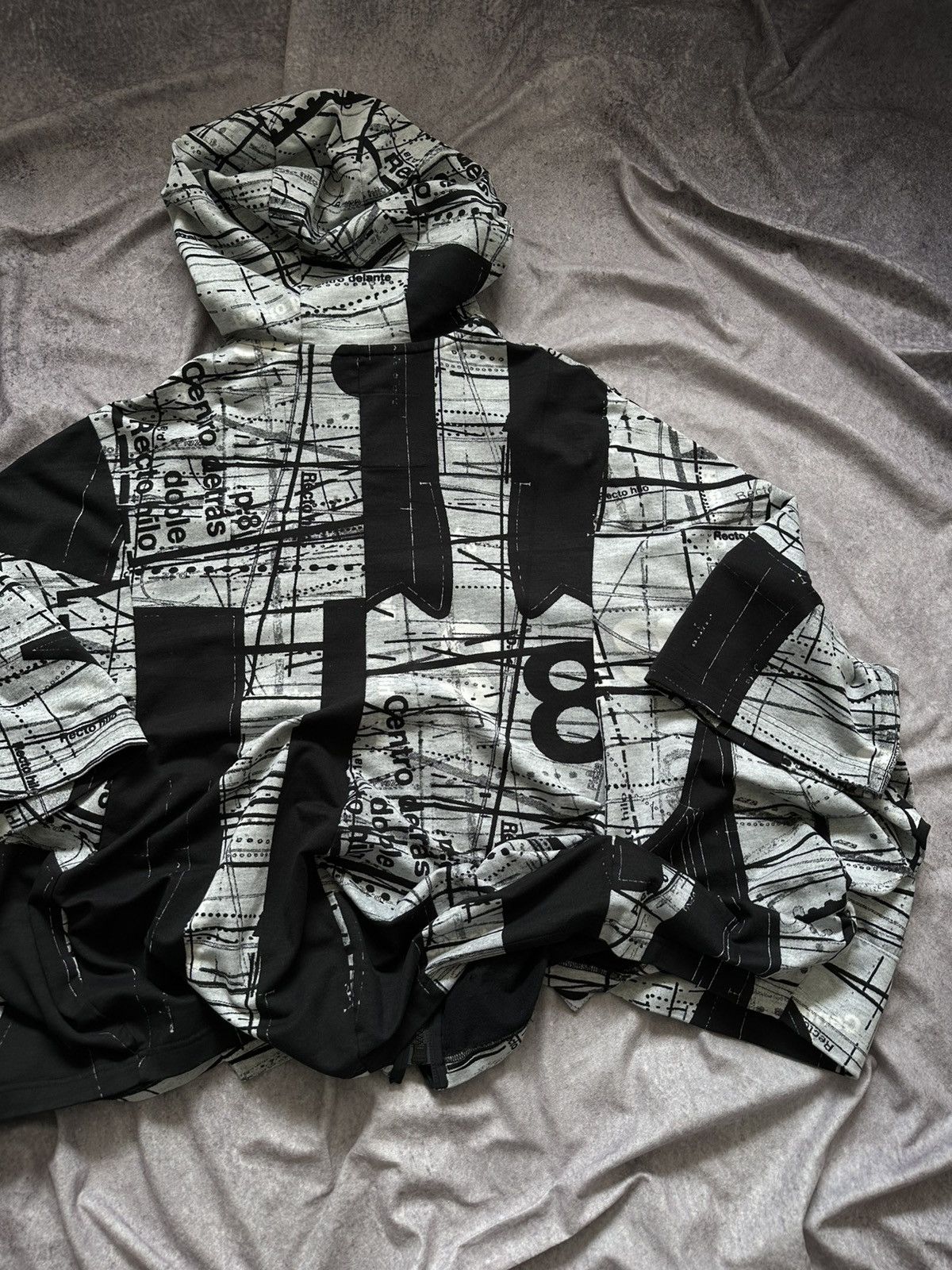 Rundholz RUNDHOLZ BLACK LABEL Patterned Zip Hoodie Black / White Size ONE SIZE - 12 Thumbnail