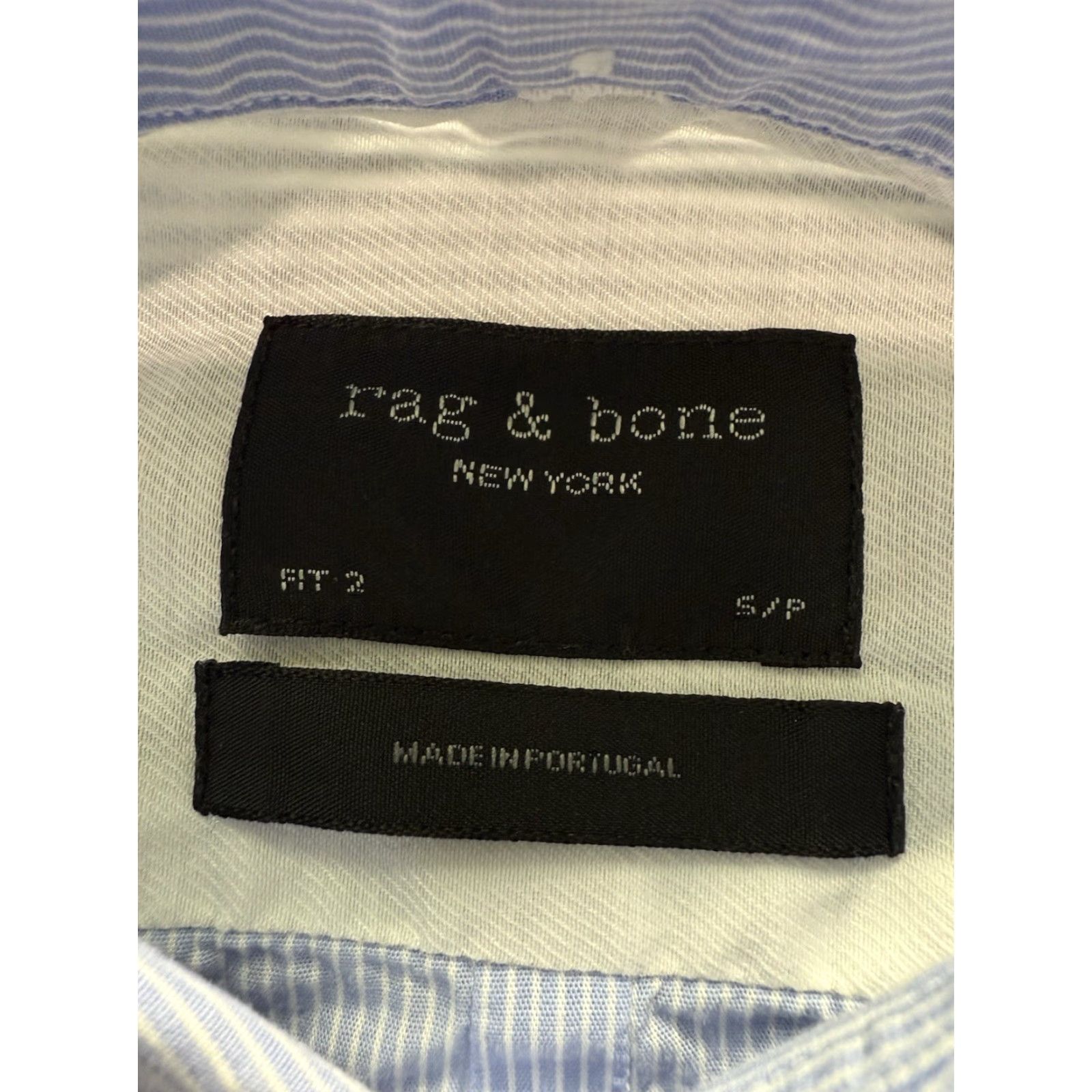 Rag & Bone rag & bone Shirt Mens S Blue Button-Up Long Sleeve Cotton Stretch Striped Casual Party/Cocktail Men Size US S / EU 44-46 / 1 - 3 Thumbnail