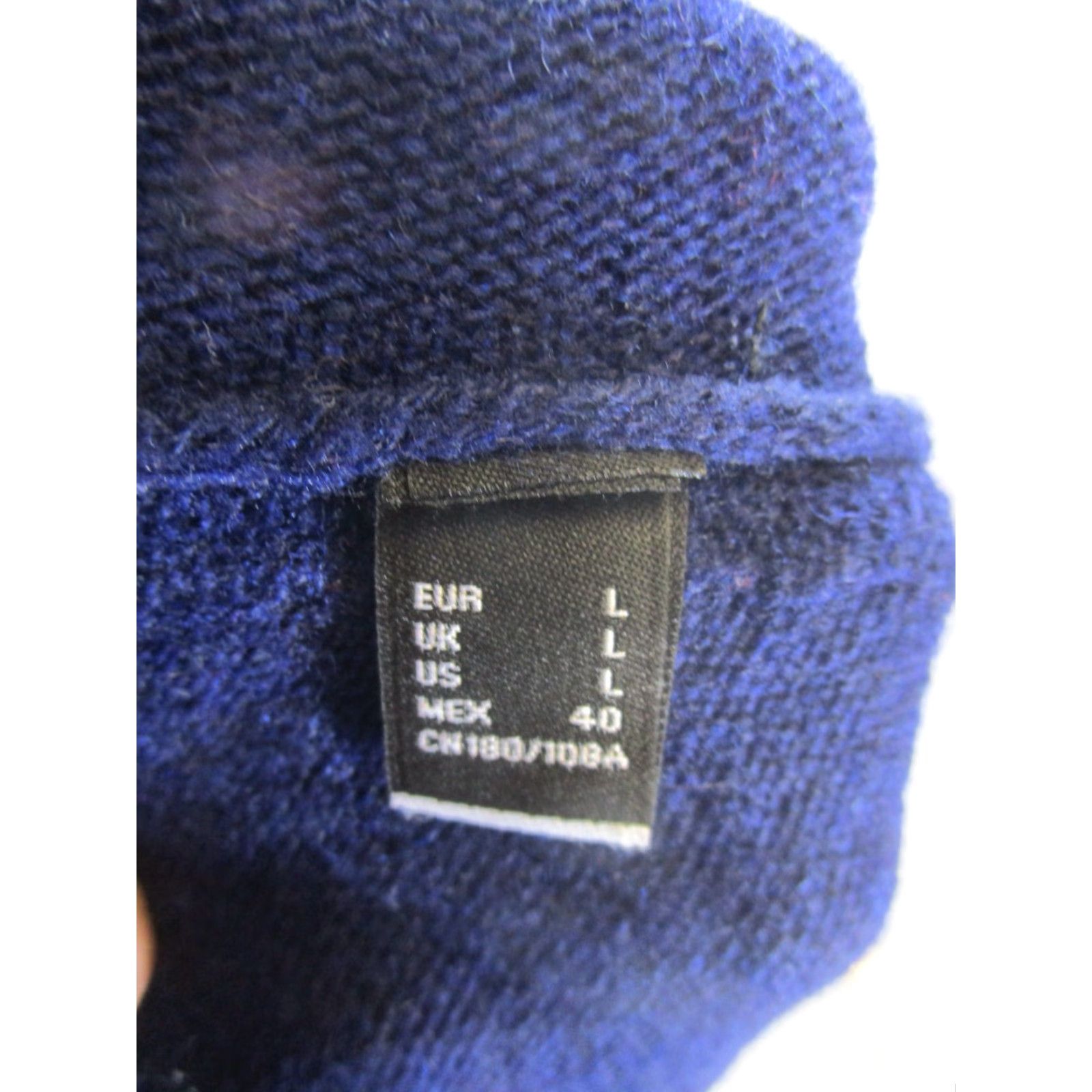 Vintage Cortefiel Sweater Mens Large V Neck Knit Wool Blend Blue Pullover Size US L / EU 52-54 / 3 - 7 Thumbnail
