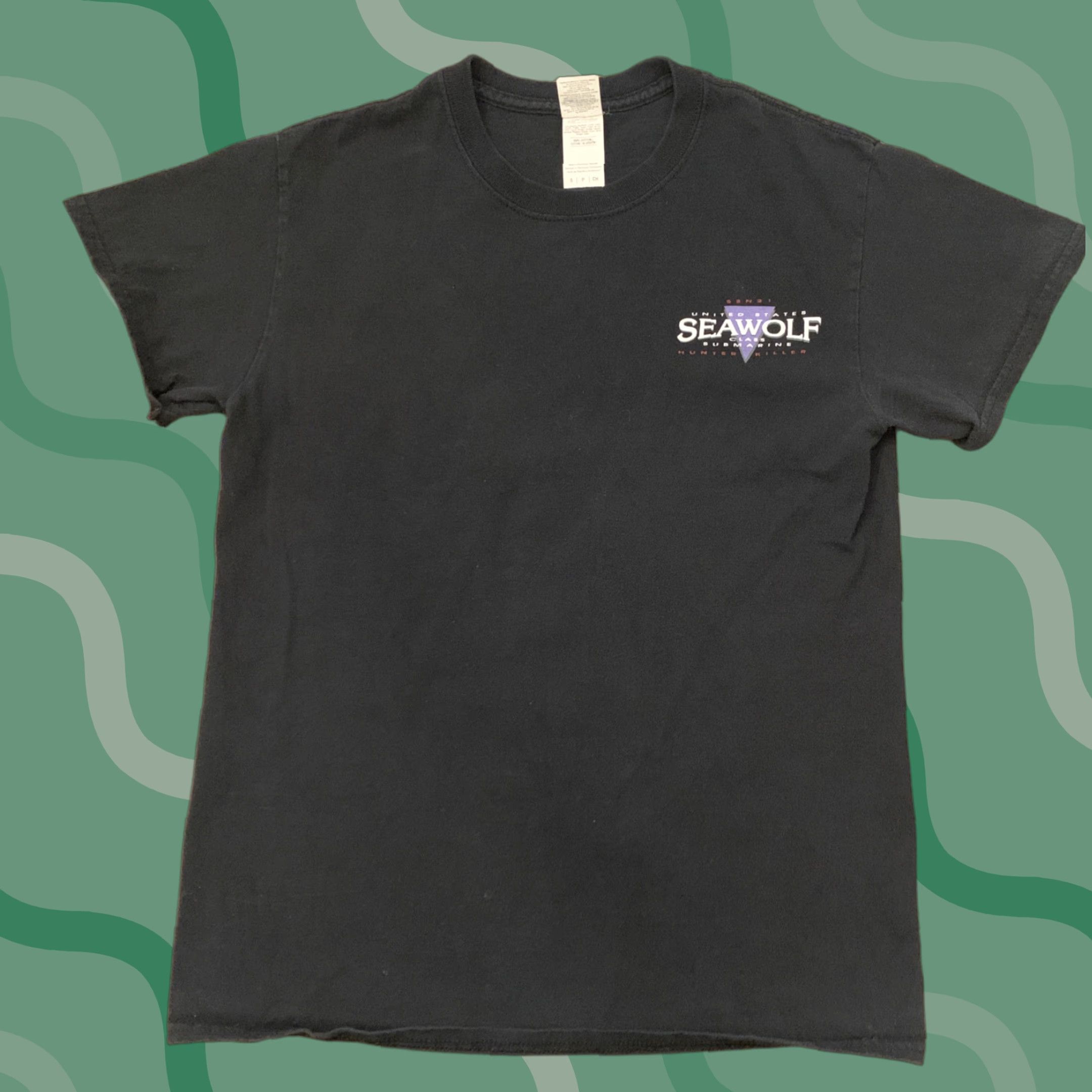 Gildan VINTAGE United States Seawolf Submarine SSN21 Hunter Killer T Shirt Adult Small Black Graphic Tee 1990s Mens Size US S / EU 44-46 / 1 - 1 Thumbnail