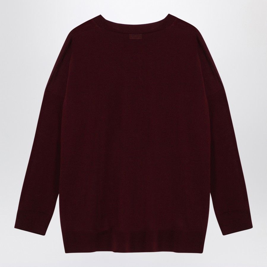 Roberto Cavalli o1d2blof0924 Wool Crew-neck Sweater in Bordeaux Size XS / US 0-2 / IT 36-38 - 2 Thumbnail