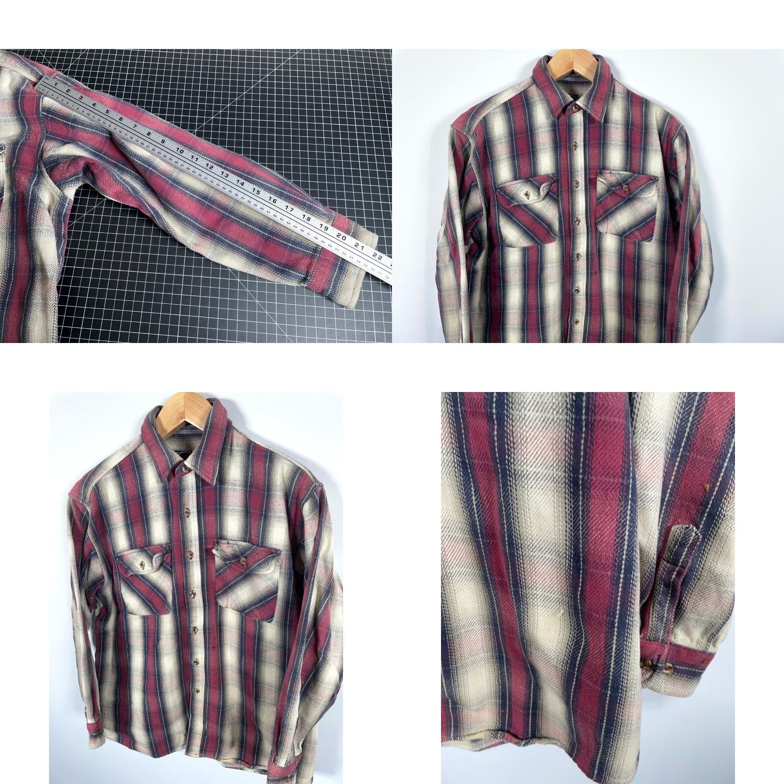 Vintage VINTAGE Williams Bay Flannel Shirt Men XL Red Beige Plaid Heavyweight Cotton Grunge Button-Up Casual Workwear 90s Style Mens Size US XL / EU 56 / 4 - 8 Thumbnail