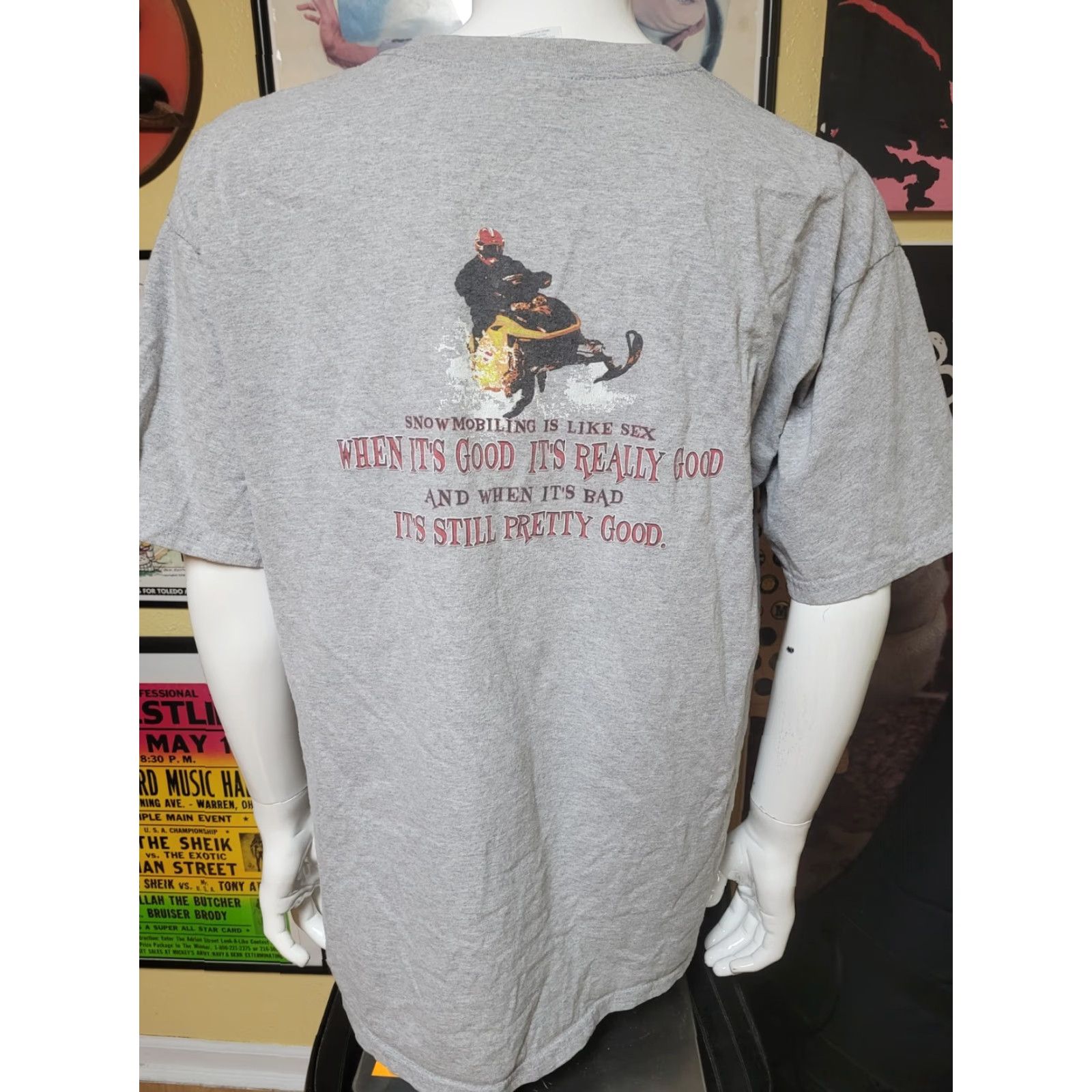 Gildan Tahquamenon Falls Brewery & Pub T Shirt XL Gray Gildan Mens Crew Neck Short Sleeve Cotton Blend Beer Funny Snowmobile Michigan Size US XL / EU 56 / 4 - 3 Thumbnail