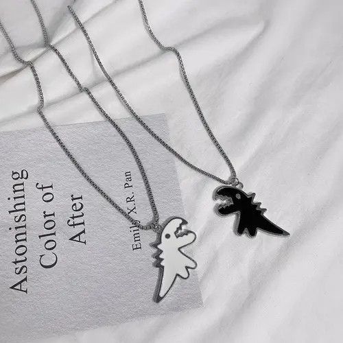 Other 2Pcs Cute Dinosaur Couple Necklace Size ONE SIZE - 1 Thumbnail