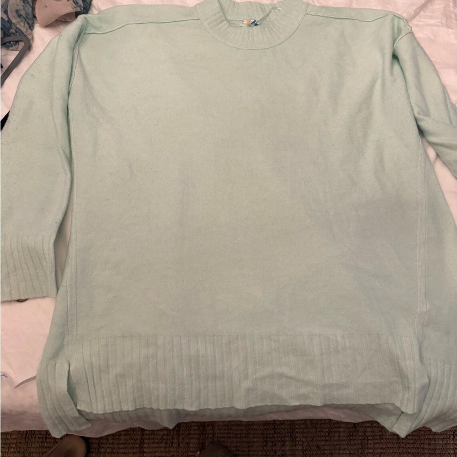 Free People Free People Phoebe Pullover Light Green Crew Neck Sweater L Size L / US 10 / IT 46 - 10 Thumbnail