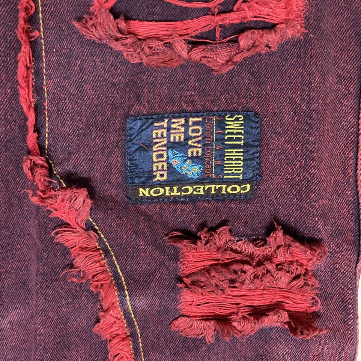 Vintage Vintage SWEET HEART Red Blood Fabulous Denim Baggy Pants Size US 38 / EU 54 - 18 Thumbnail