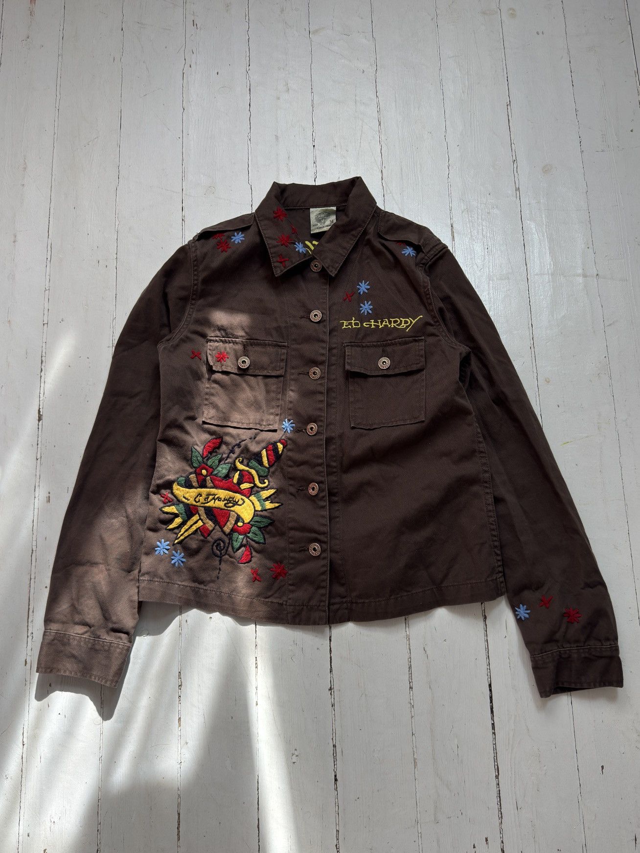 Ed Hardy VINTAGE ED HARDY EMBROIDERED LOGO 2000s BUTTON UP JACKET Size M / US 6-8 / IT 42-44 - 11 Thumbnail