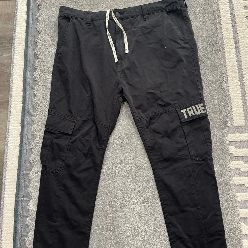 True Religion True Religion Marco Cargo Black Pants Men Sz 40 $199 Size US 40 / EU 56 - 4 Thumbnail