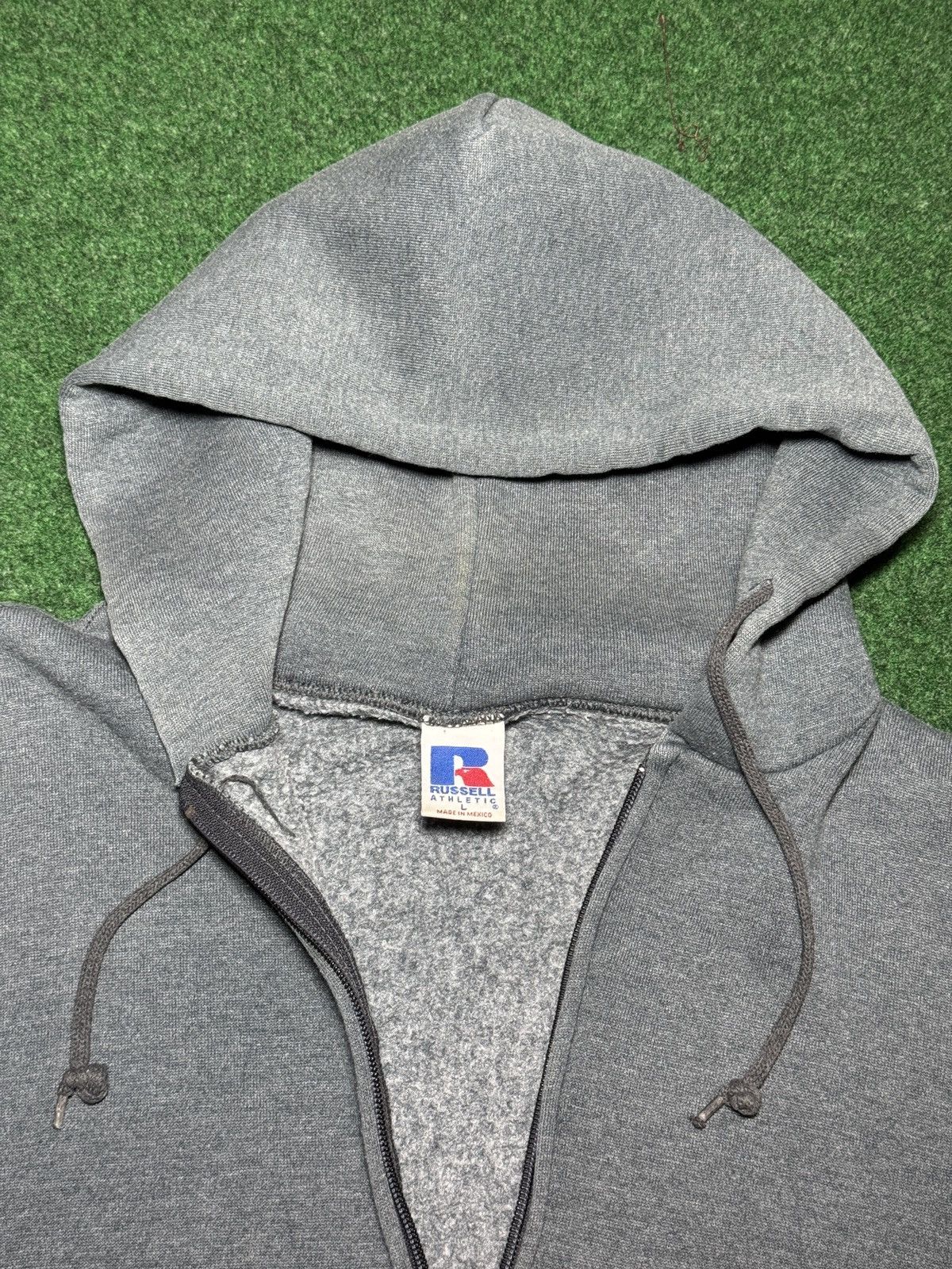 Russell Athletic Vintage Russell Athletic Gray Full Zip Blank Large Hoodie Size US L / EU 52-54 / 3 - 2 Thumbnail