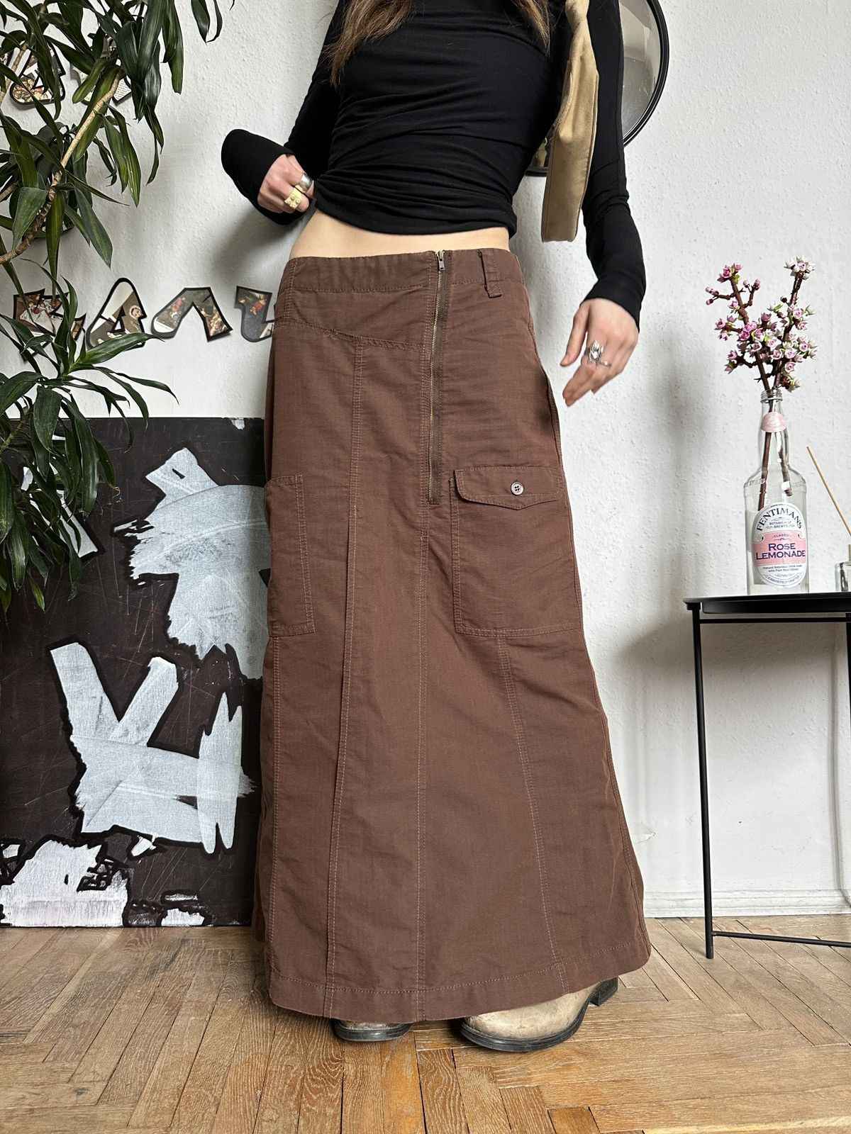Japanese Brand × Seditionaries × Vintage Vintage Sandwich Asymmetrical Pocket Maxi Skirt 00s Size 26" / US 2 / IT 38 - 1 Thumbnail