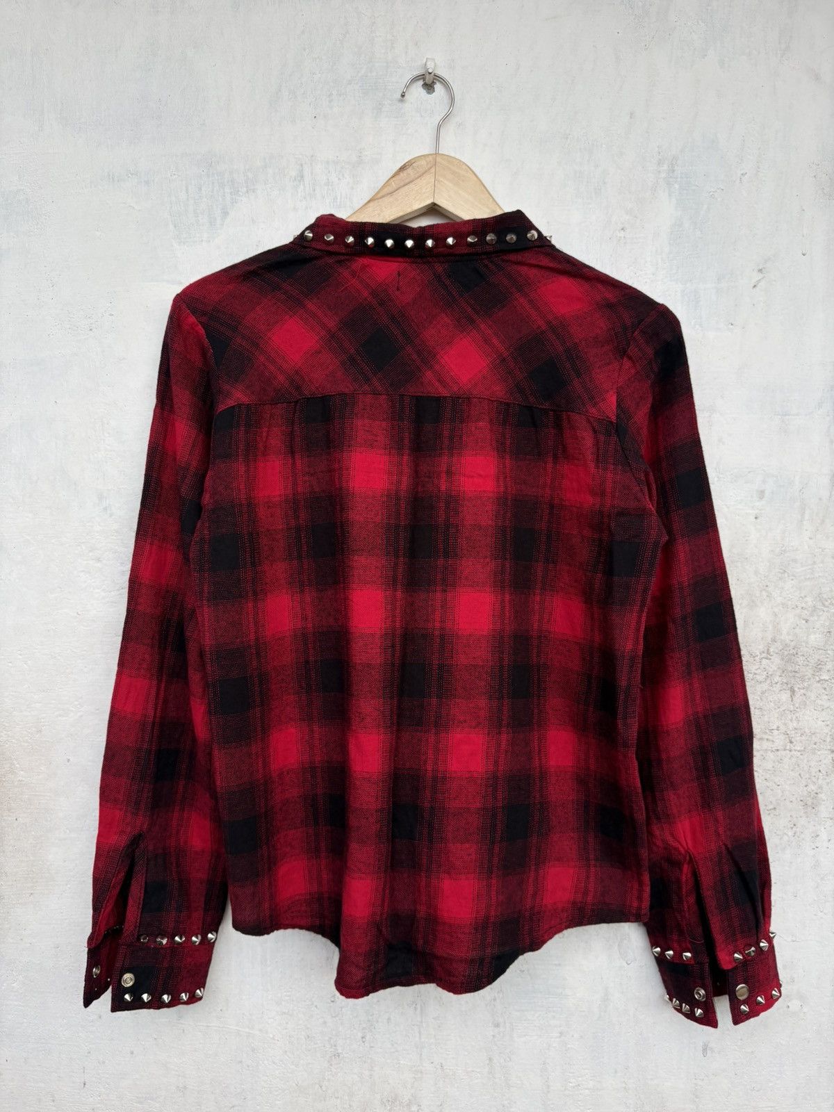 Japanese Brand Studded Plaid Button Up Shirt Size US M / EU 48-50 / 2 - 2 Thumbnail