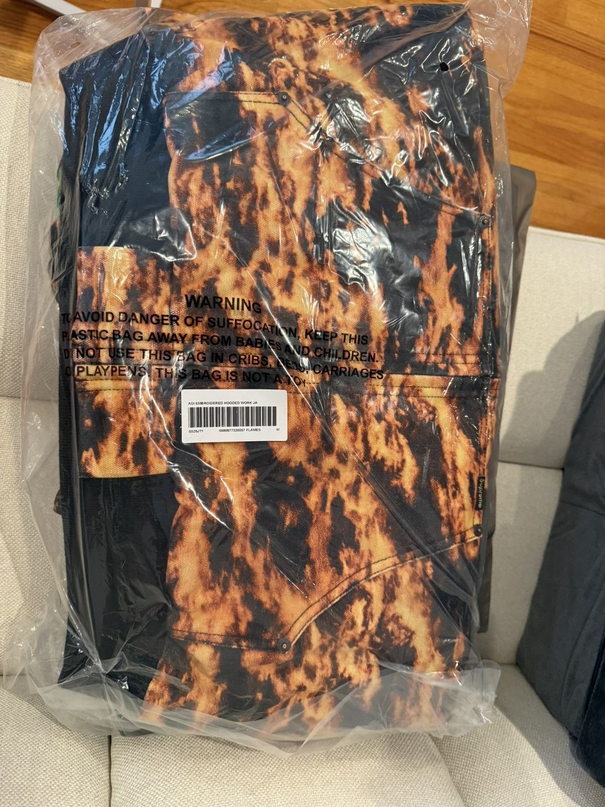 Supreme Supreme AOI Embroidered Hooded Work Jacket Flames Size US M / EU 48-50 / 2 - 3 Thumbnail