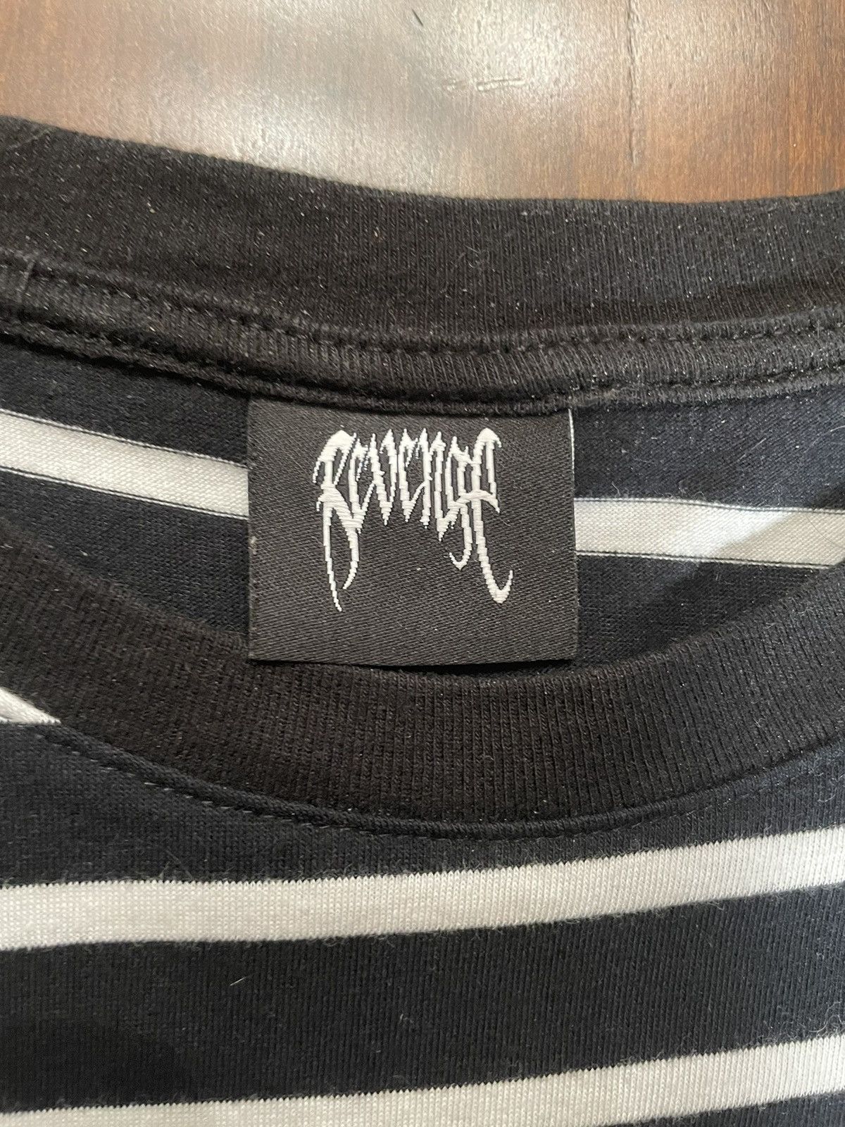 Revenge Revenge Striped Outline Logo Tee Size US M / EU 48-50 / 2 - 10 Thumbnail