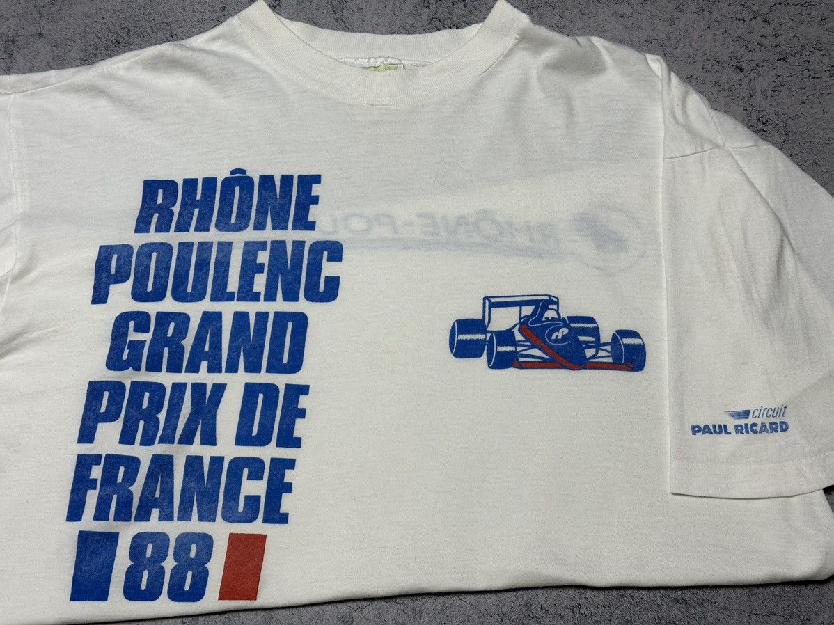 Vintage Vintage 80s Grand Prix de France 1988 F1 Racing T-Shirt Size US L / EU 52-54 / 3 - 4 Thumbnail