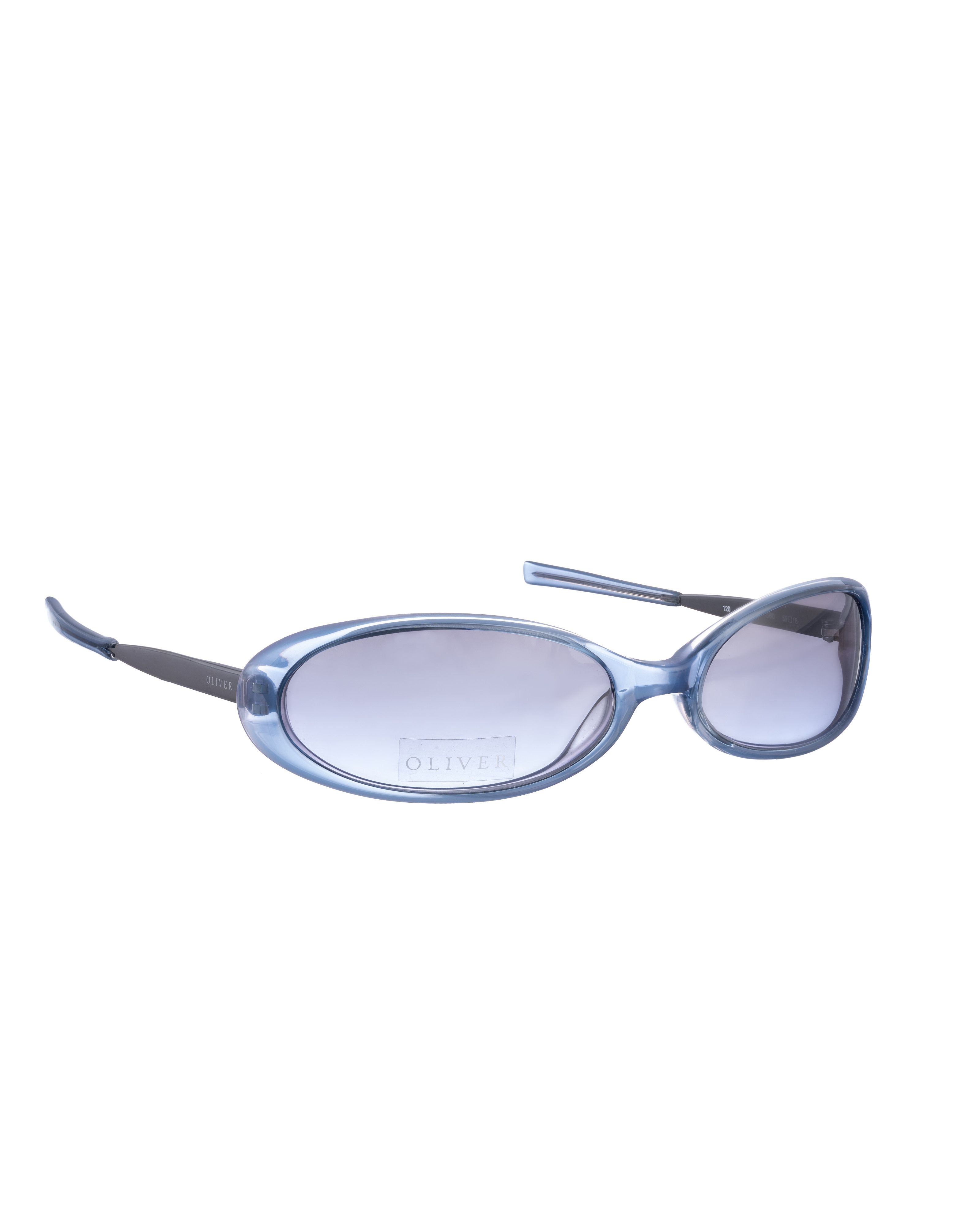 Oliver by Valentino '90s Sporty Oval Denim Blue Sunglasses