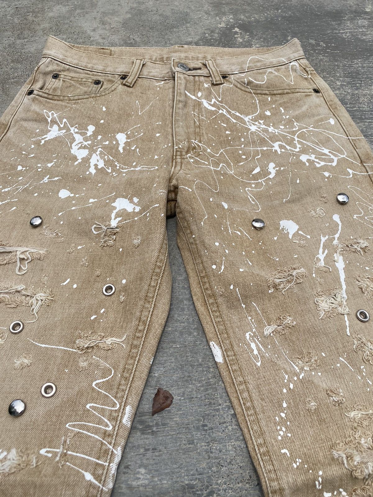 Japanese Brand × Vintage VINTAGE BOBSON DISTRESSED FLARE STUD PAINT SPLASH TORNADO Size US 28 / EU 44 - 6 Thumbnail