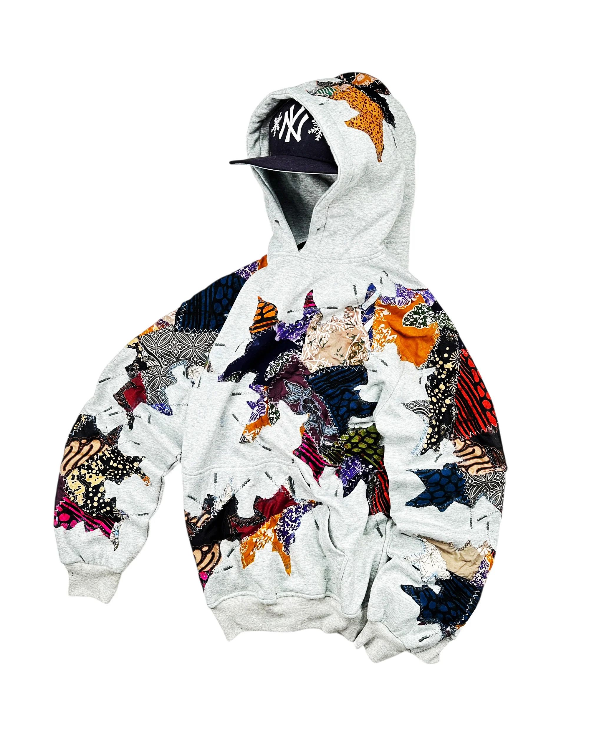 Japanese Brand Re-worked 1 of 1 Batik Starburst Patch Riot Hoodie Size L Size US L / EU 52-54 / 3 - 1 Thumbnail
