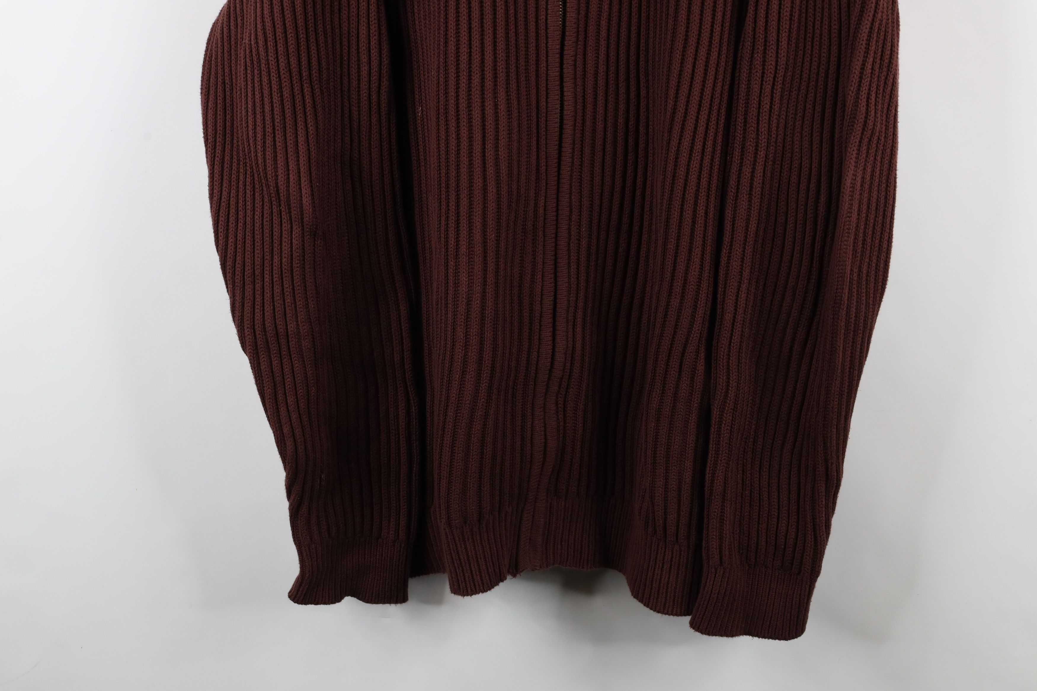L.L. Bean × Vintage Vintage LL Bean Chunky Ribbed Knit Full Zip Sweater Burgundy Size US XXL / EU 58 / 5 - 3 Thumbnail